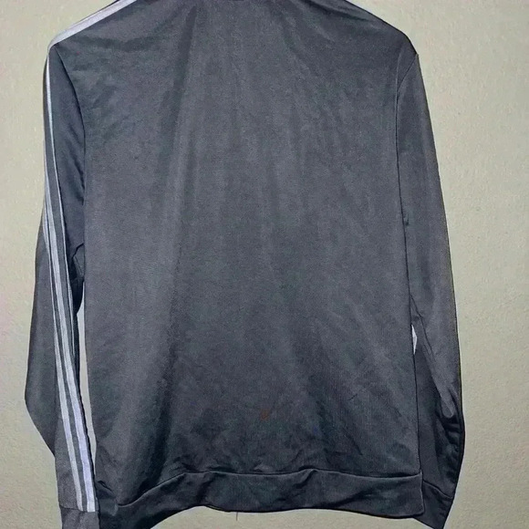 Adidas Track Jacket XL (18/20) Gray White Stripe Full Zip Athletic Coat - Picture 2 of 3